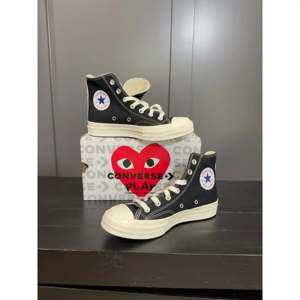 NWT Comme des Garçons PLAY x Converse Chuck 70 High 'Small Red Heart-B,$150 MSRP - Picture 2 of 7